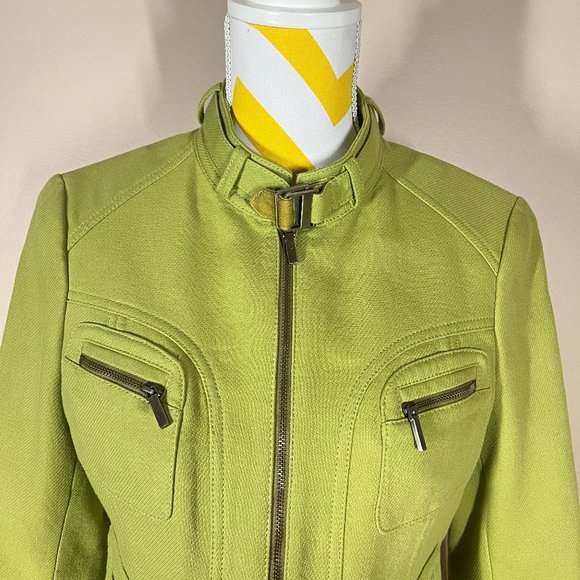 NWT Worth Cotton Full Zip Messenger Jacket • Green • Size 8P - Picture 2 of 11